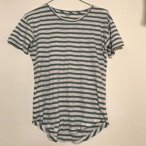 XS blue and white striped madewell t shirt
